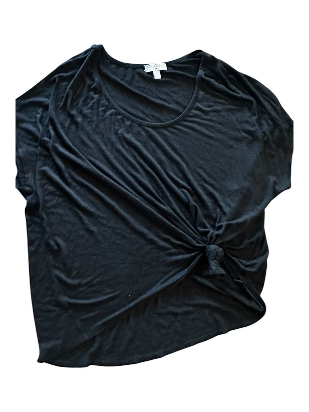Cotton On Black Short Sleeve Side Knot Tee